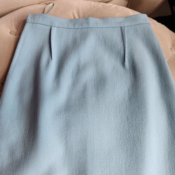 Roland Mouret arreton wool-crepe pencil skirt sky blue size 6